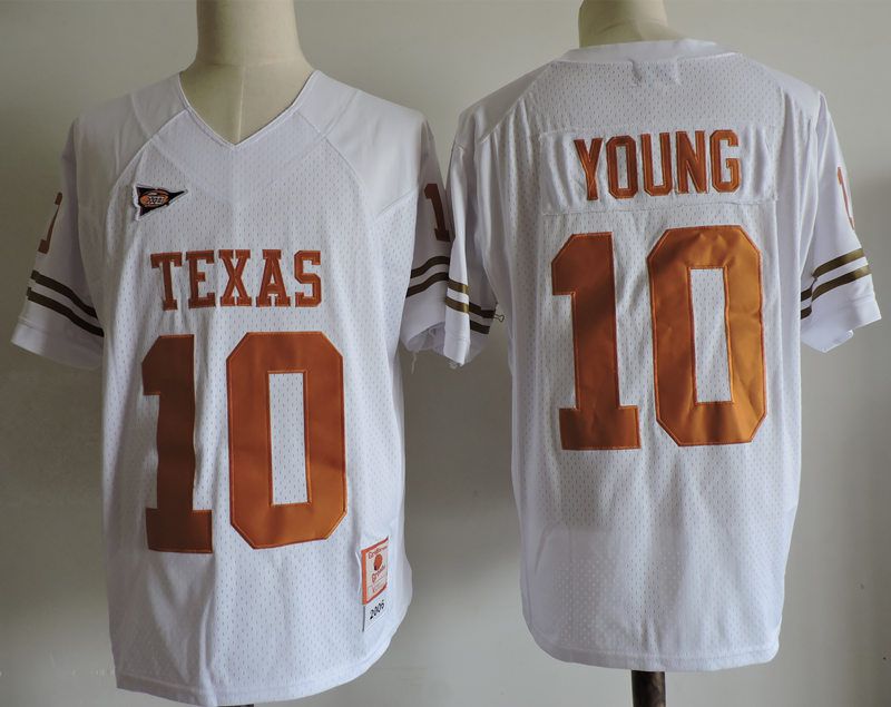Men Texas Longhorns #10 Young White 2025 NCAA Jersey